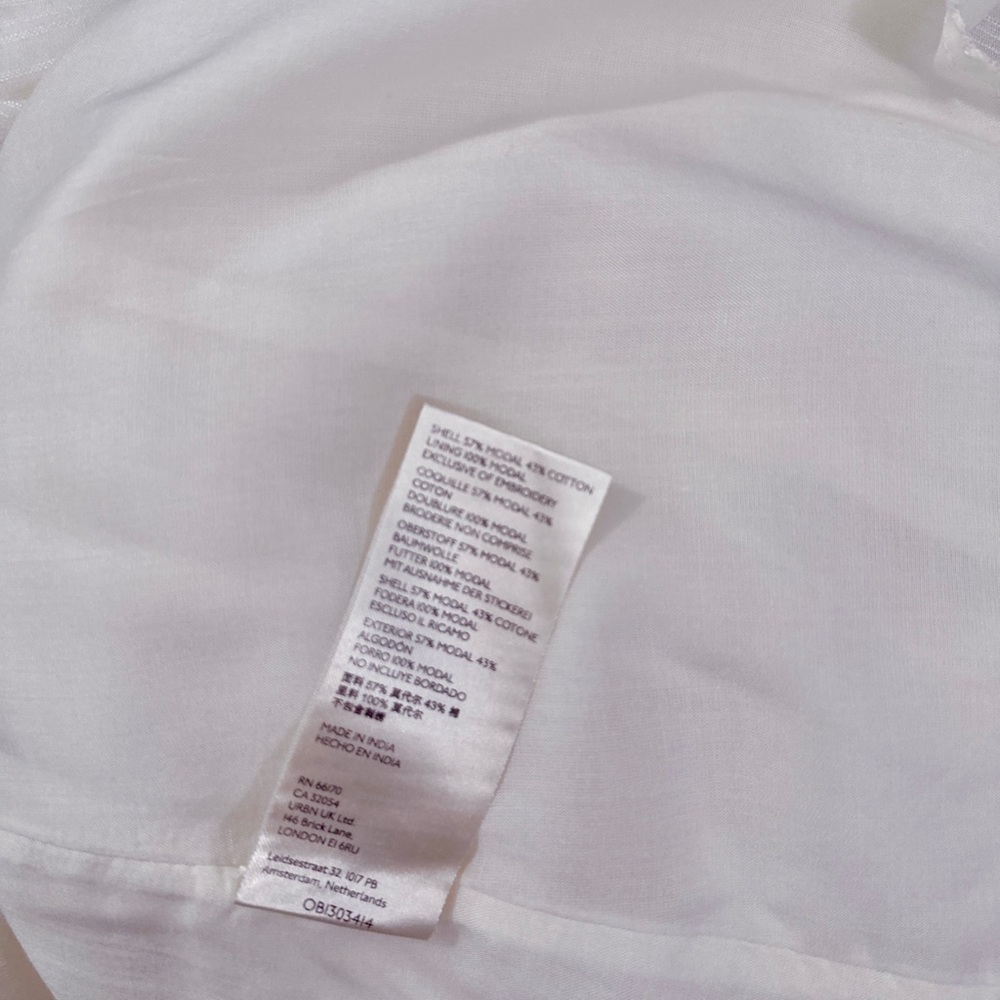 Anthropologie Viveka Embroidered Lace Puff Sleeve Mini Dress In Ivory White NWT - Picture 13 of 13